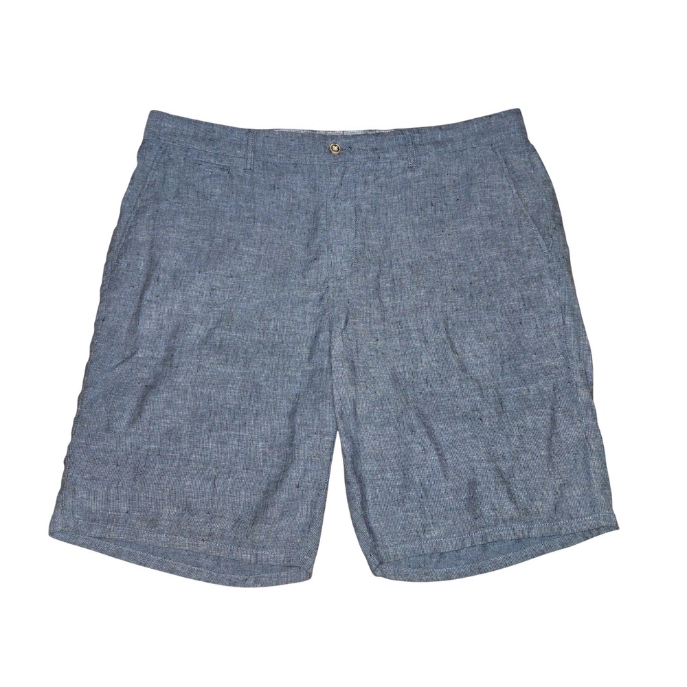Johnnie-O Sterling Chambray Short Mens 38 Blue Linen Blend 9" Inseam JMSH1490